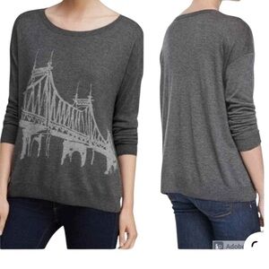 Joie Grey Eloisa Bridge Long Sleeve Sweater XS